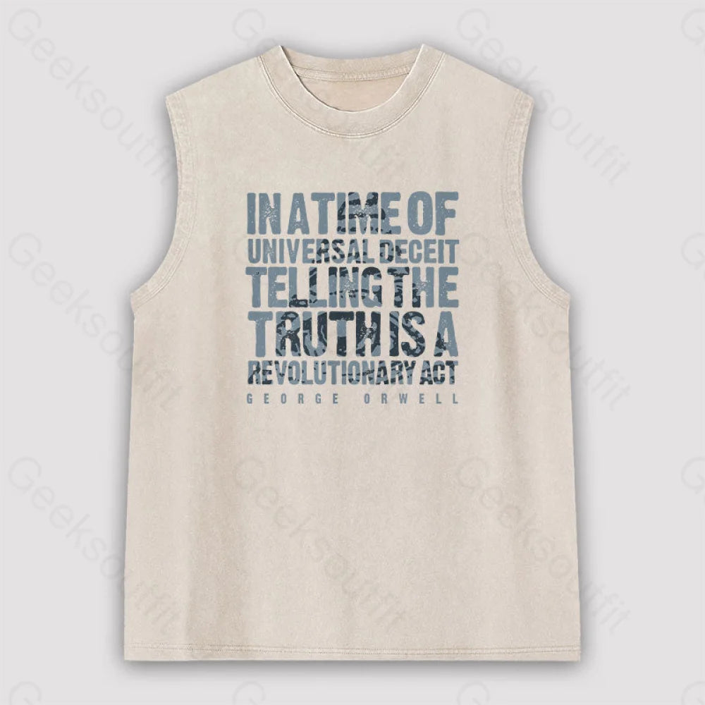 Orwellian Truth Unisex Washed Tank Youthful Women's Anime - inspired