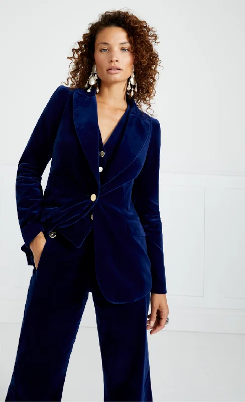 Clove Velvet Jacket - Dark Sapphire Adventure