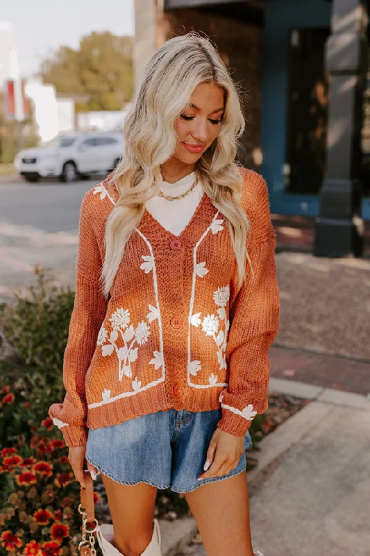 Autumn Charm Floral Embroidered Cardigan Casual Women's Loose - fitting