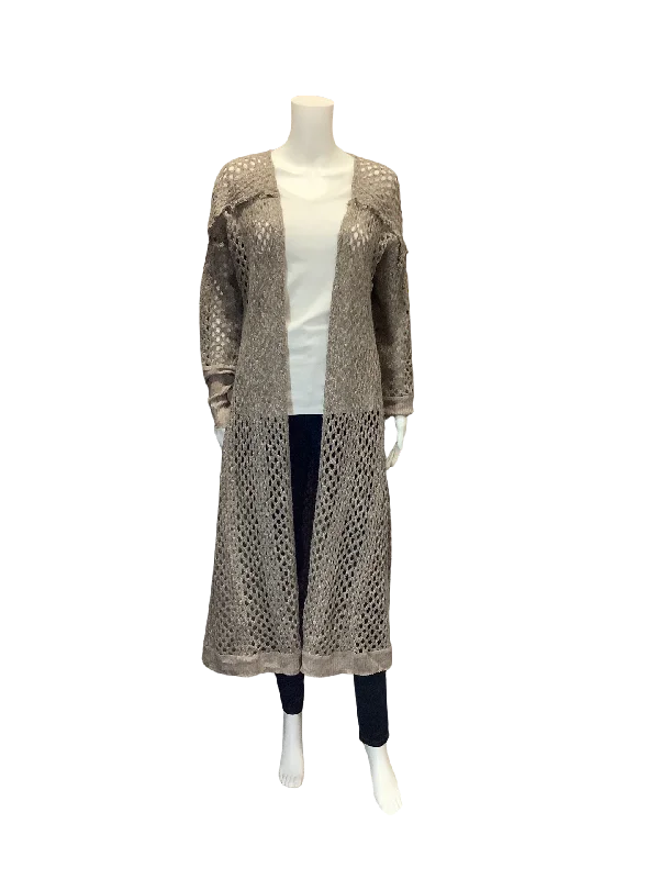 Sundance Women's Sweater Cardigan Tan Knitted Long Size: XL Polished Women's Silk