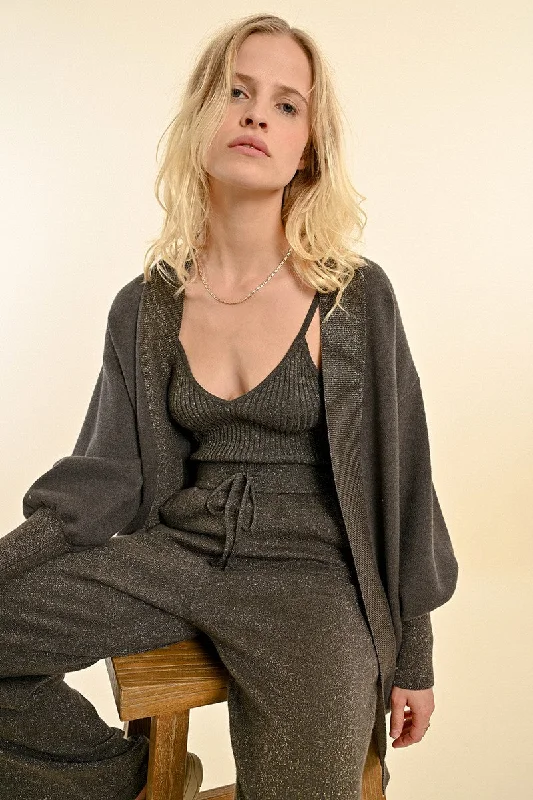 Molly Bracken Khaki Cardgian With Lurex Finish performance