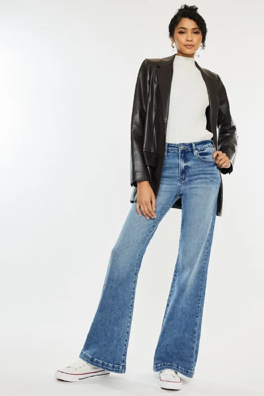 Kancan High Rise Wide Leg Jeans Tough Women's Military - inspired