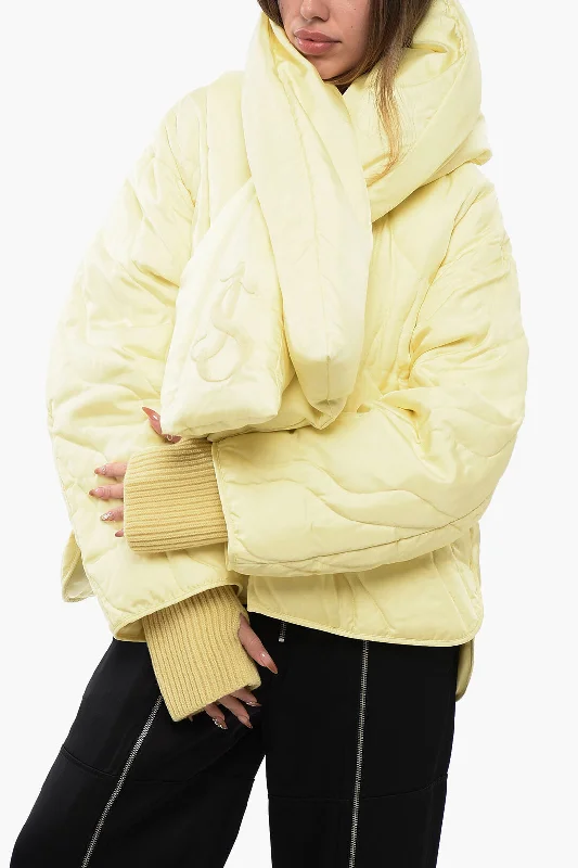 Jil Sander Quilted Down Jacket With Padded Scarf performance