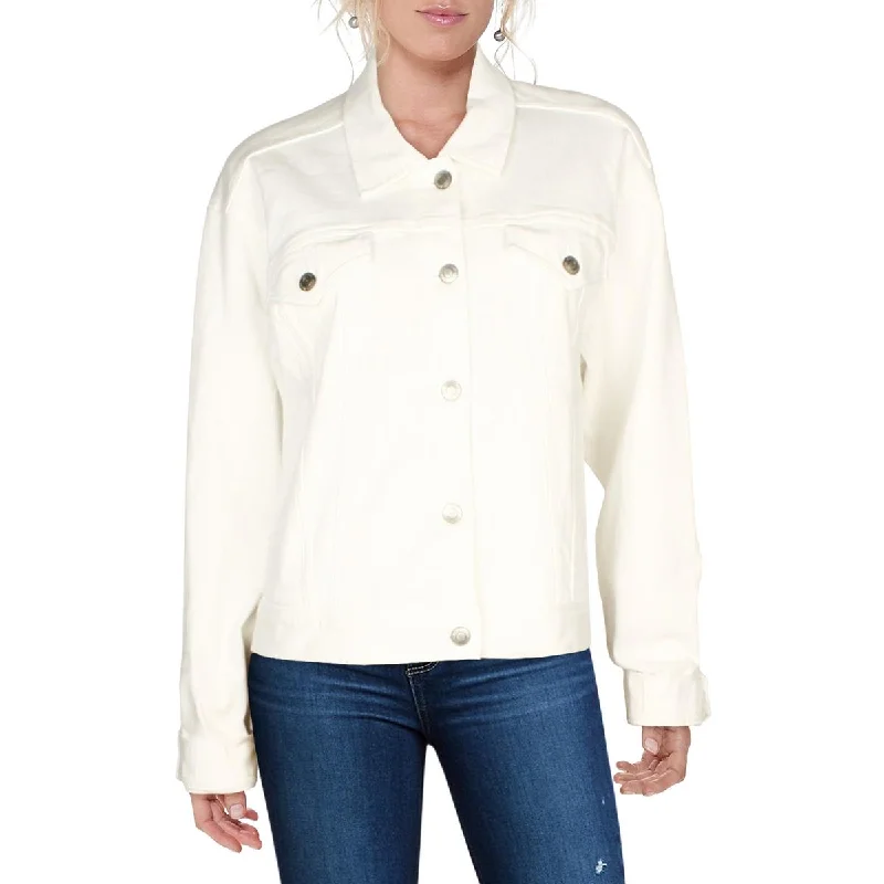 Womens Collar Dressy Denim Jacket Minimalist Women's Casual