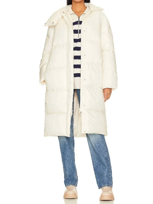 Marlon Puffer Coat In Ivory Athletic Women's 