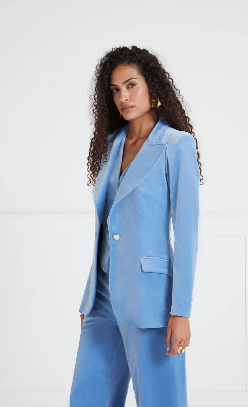 Clove Velvet Jacket - Cornflower Monochromatic All - in - one