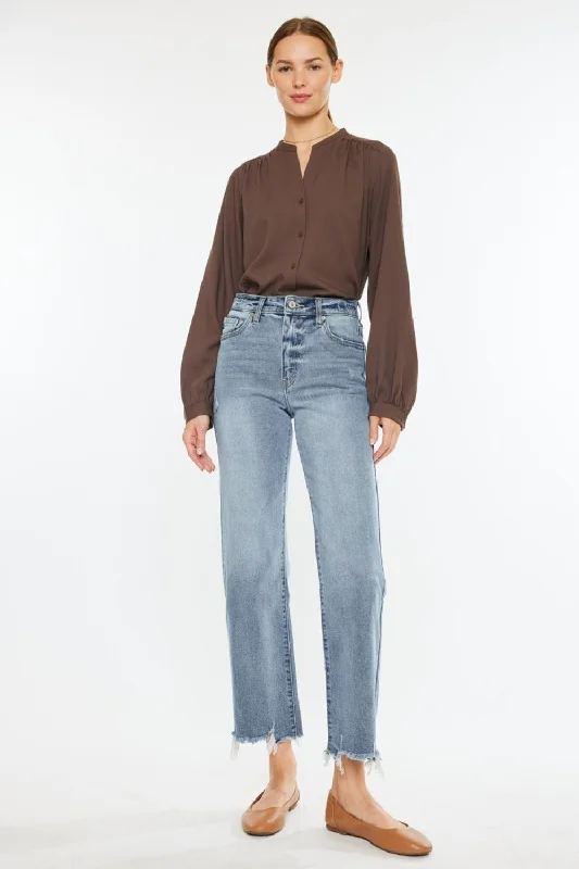 Kancan High Rise Slim Wide Leg Jeans Cozy Women's Winter