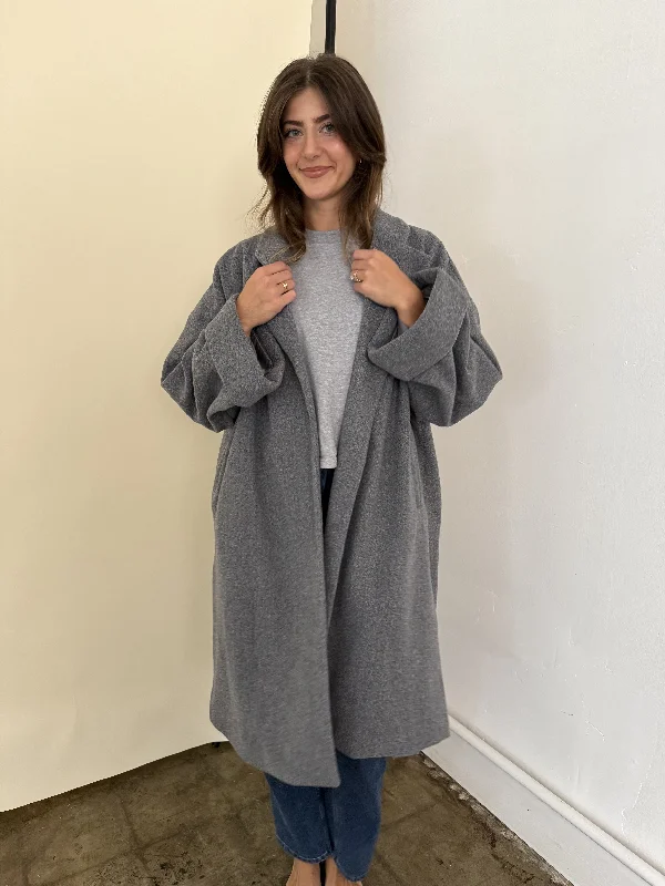 Landon Grey Oversized Trench Jacket Edgy Women's Punk