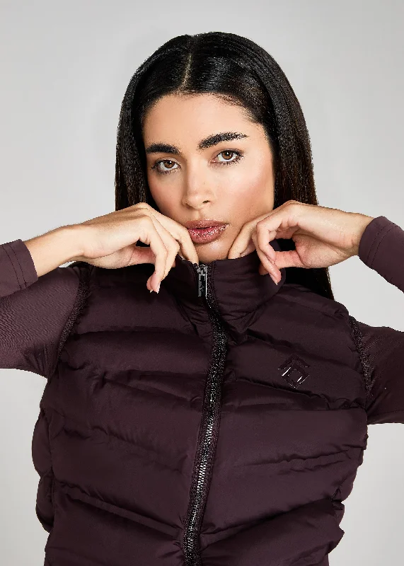 Deep Mauve Lightweight Gilet Elegant Women's 