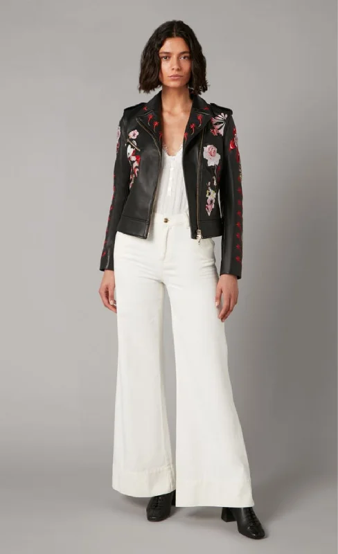 Darcy Leather Jacket - Black Mix Minimalist Women's Casual