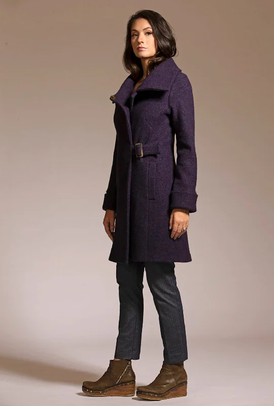COWL NECK COAT · eggplant Youthful Women's Anime - inspired