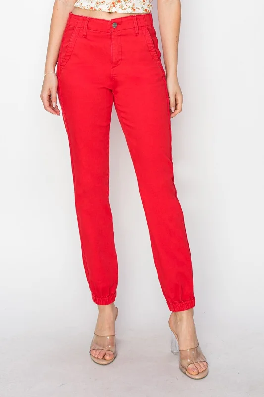RISEN Full Size High Waisted Jogger Jeans Practical Women's Quick - dry