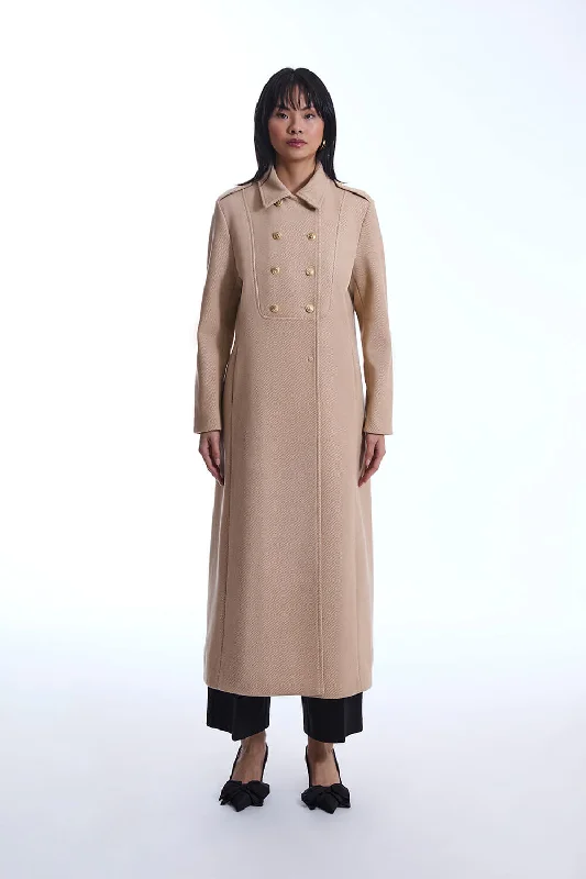 Long Military Camel Coat Stylish Women's Tropical 
