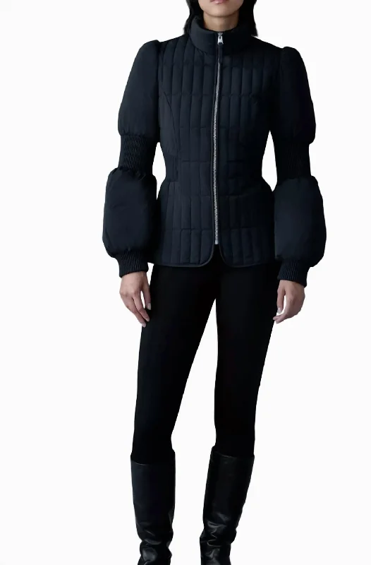 Women's Felicia Quilted Lightweight Down Jacket Coat In Black Preppy Women's College Women's Felicia Quilted Lightweight Down Jacket Coat In Black Preppy Women's College