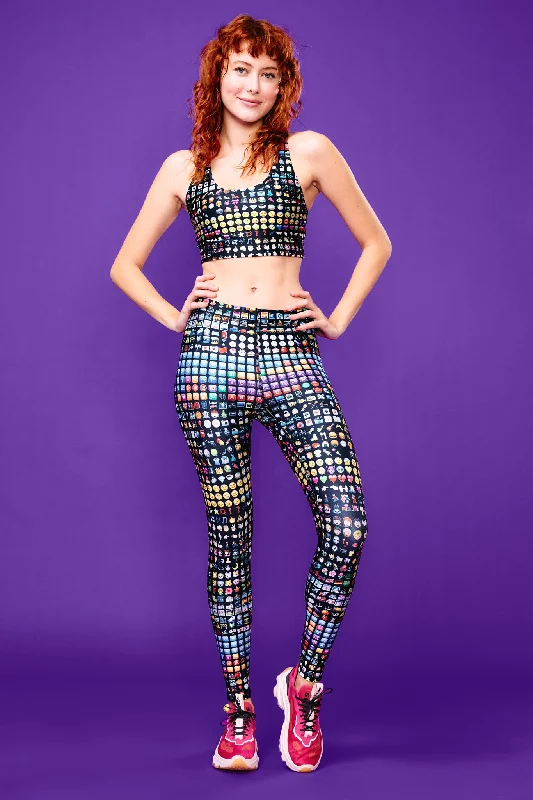 Hi-Shine Leggings in Emoji Stylish Women's Neon
