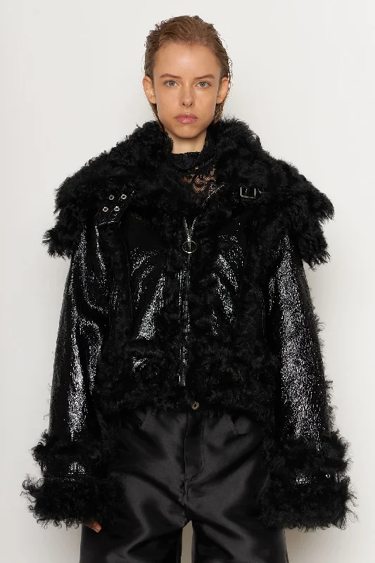 Shearling Aviator Jacket Sporty Women's Tennis