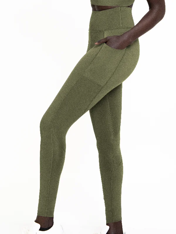 PRAGUE POCKET LEGGING-Endurance Lichen Green Tough Women's Military - inspired