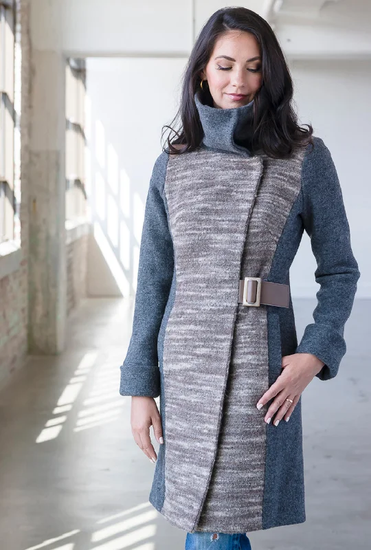 COWL NECK COAT · taupe haze British Gentlewoman Style