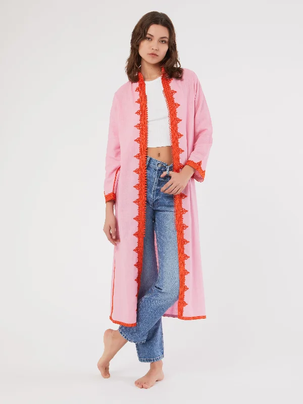 Moroccan linen coat Refined Women's Velvet