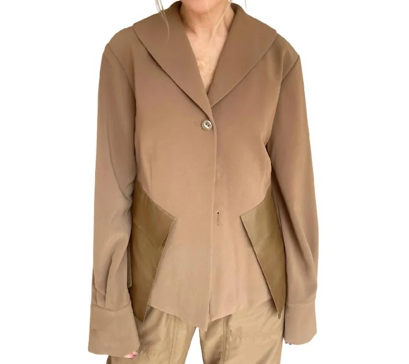 Archie Open Jacket In Coffee Brown Gym