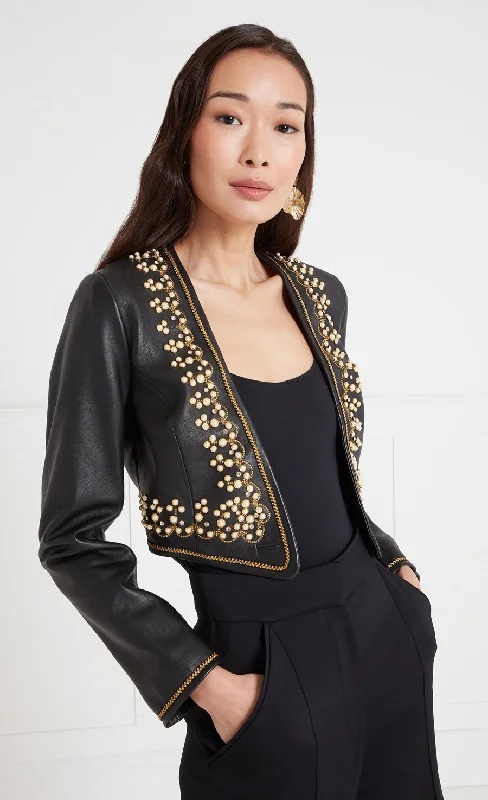 Salerno Cropped Jacket - Black Preppy Women's College