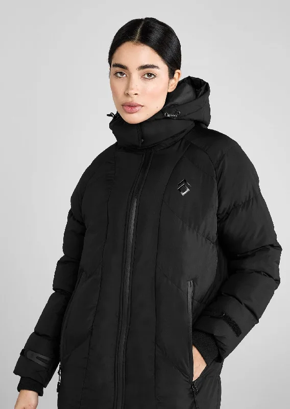 Black Long Riding Puffer Gym