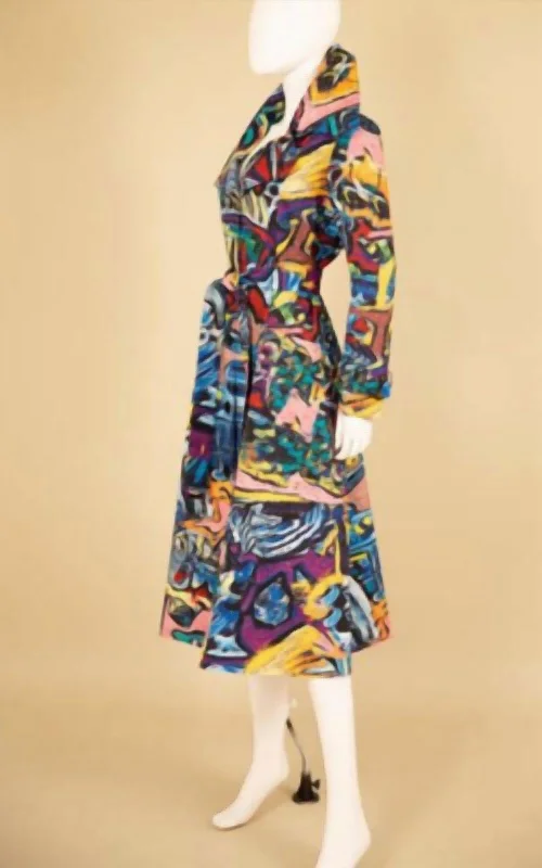 Printed Coat In Multi Bohemian Women's Free