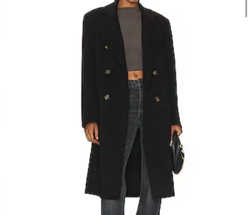 The Big Winter Coat In Black Refined Women's Hand - crafted