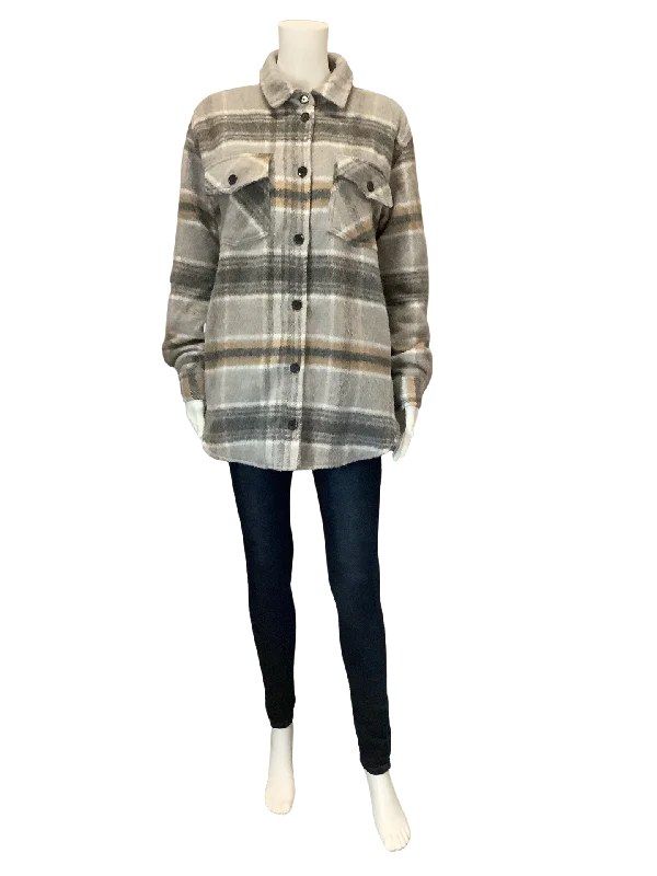 Thread and Supply Womans Shacket Midi Plaid Print Size: S French