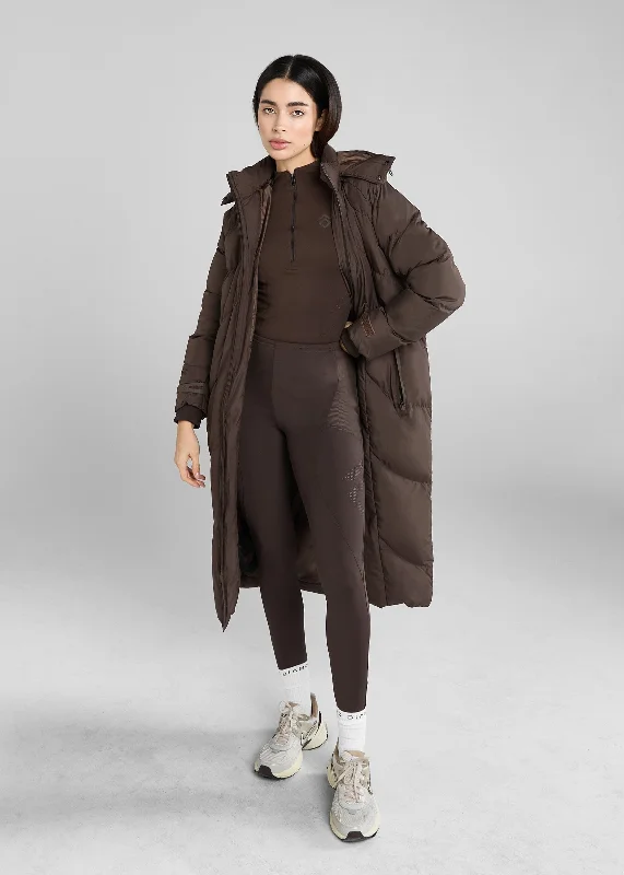 Chocolate Long Riding Puffer Business