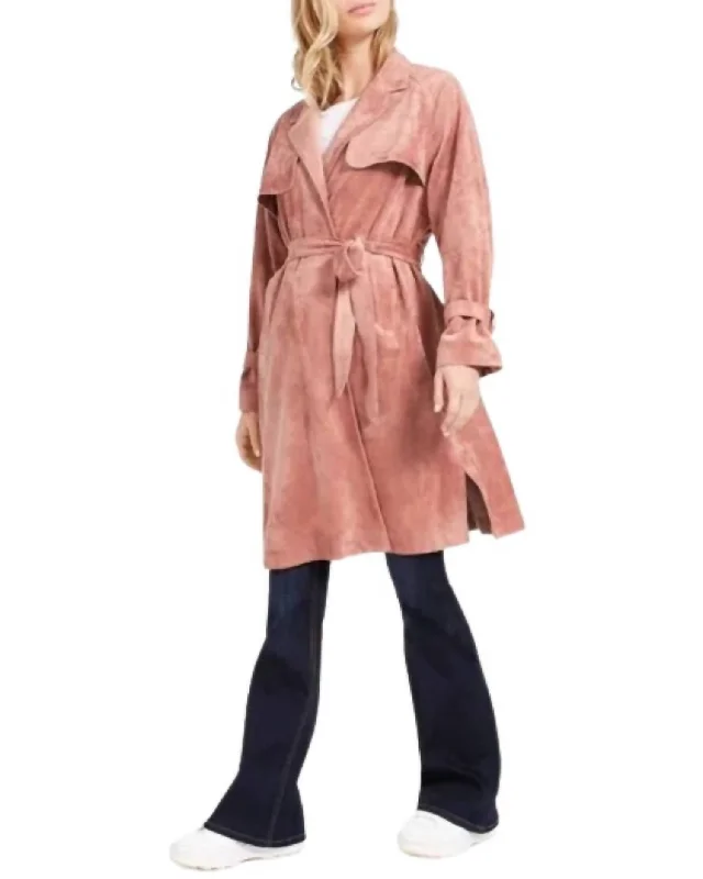 Women's Blush Trench Coat In Pink Women