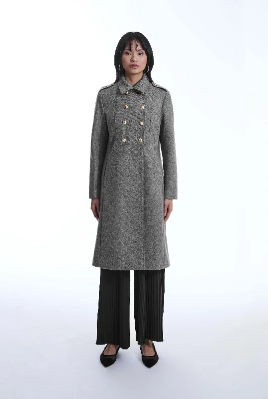 Grey Military Coat Tough Women's Military - inspired