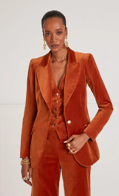 Clove Velvet Jacket - Rust Street