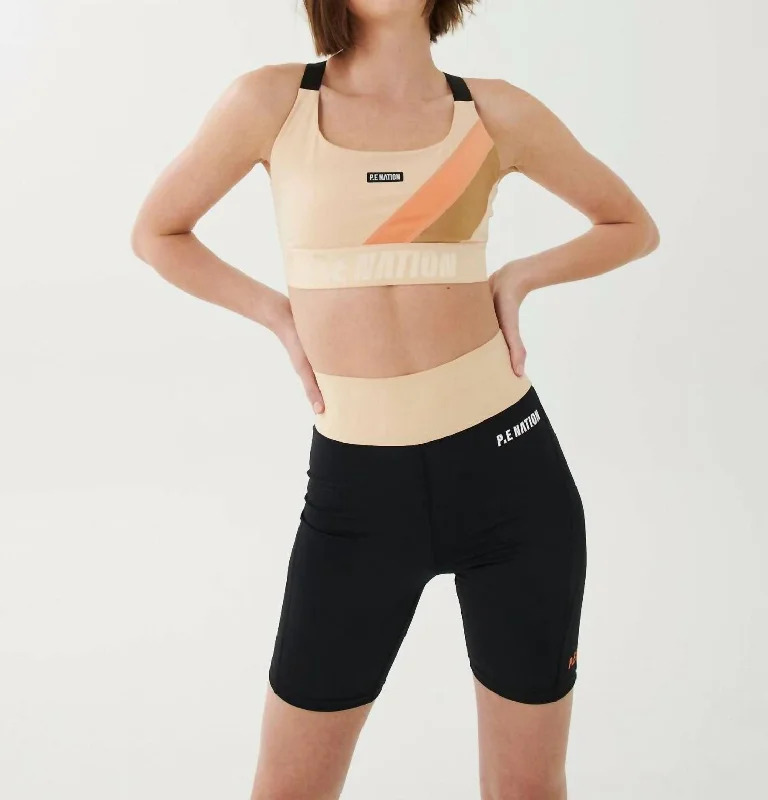 Comeback Sports Bra In Wheat Laid - back Women's Style
