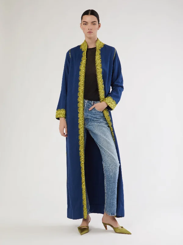Moroccan long cashmere robe Cozy Women's Sherpa - lined