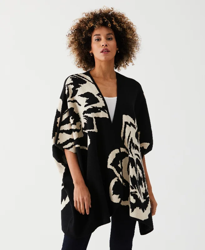 Floral Sweater Knit Cape Disco