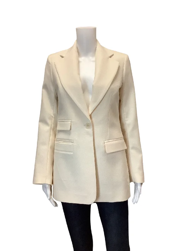 Banana Republic Women's Blazer Cream Wool Notched Collar Size: 0 Luxurious Women's High -  end