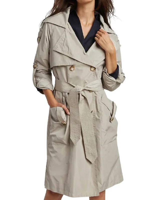 Raphael Trench Coat In Birch Sustainable Organic