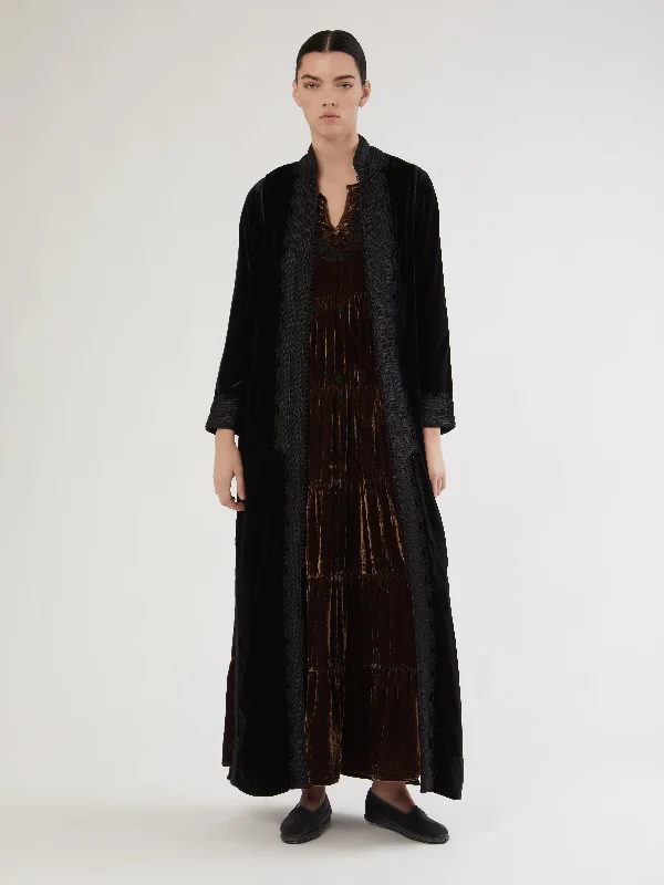 Moroccan long velvet robe Youthful Women's Pop