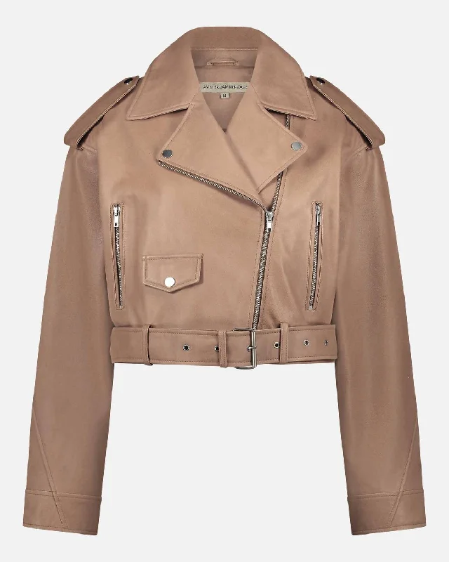 Marlin Leather Jacket In Camel Elegant Women's 