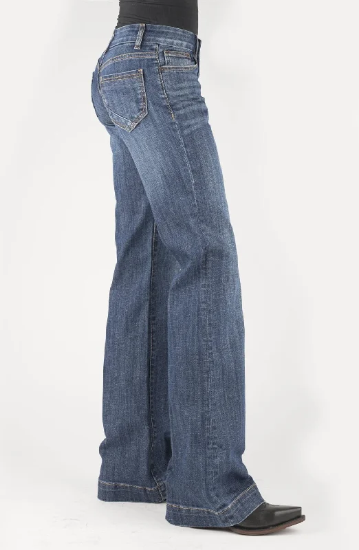 Stetson Womens 214 Trouser Bottom Corner Blue Cotton Blend Jeans Practical Women's Quick - dry