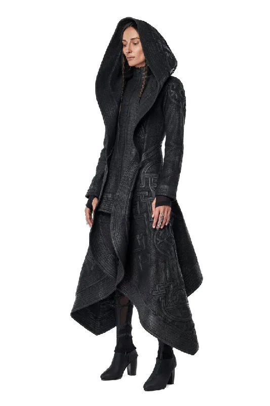 NASRANI WOMEN'S HOODED LONG COAT Hip Women's Urban