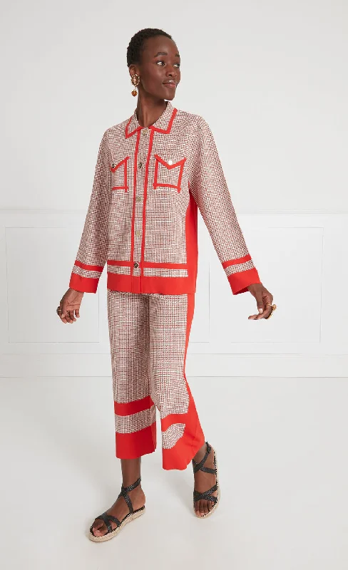 Orelie Knit Jacket - Red Mix Stylish Women's Neon