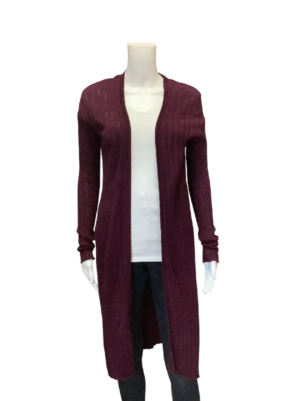 Free People Maroon Cardigan S/P Earthy Women's Hemp - based