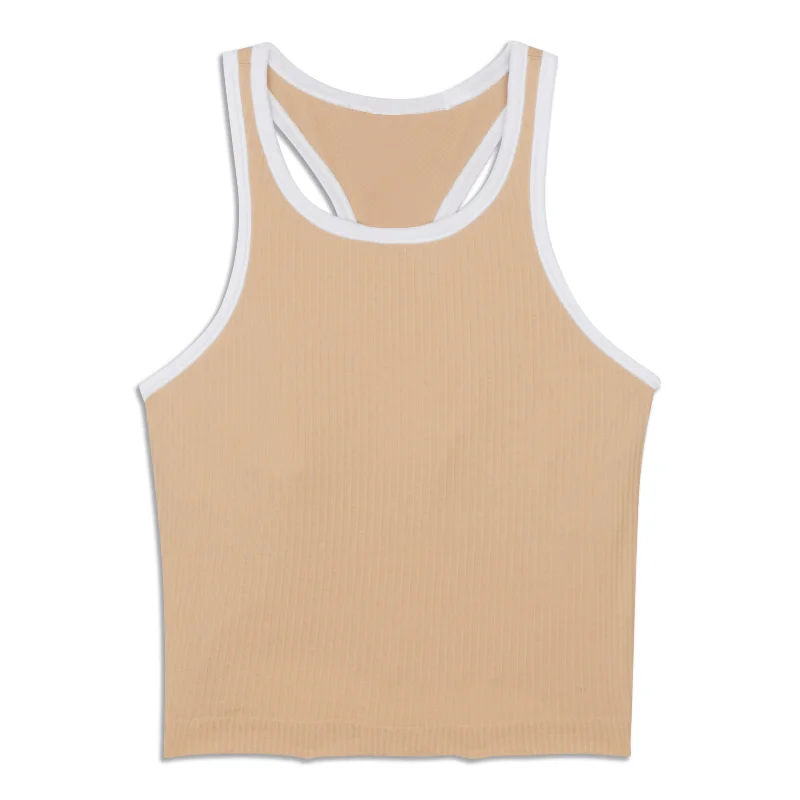 Ebb To Street Cropped Racerback Tank Top - Resale Youthful Women's Anime - inspired