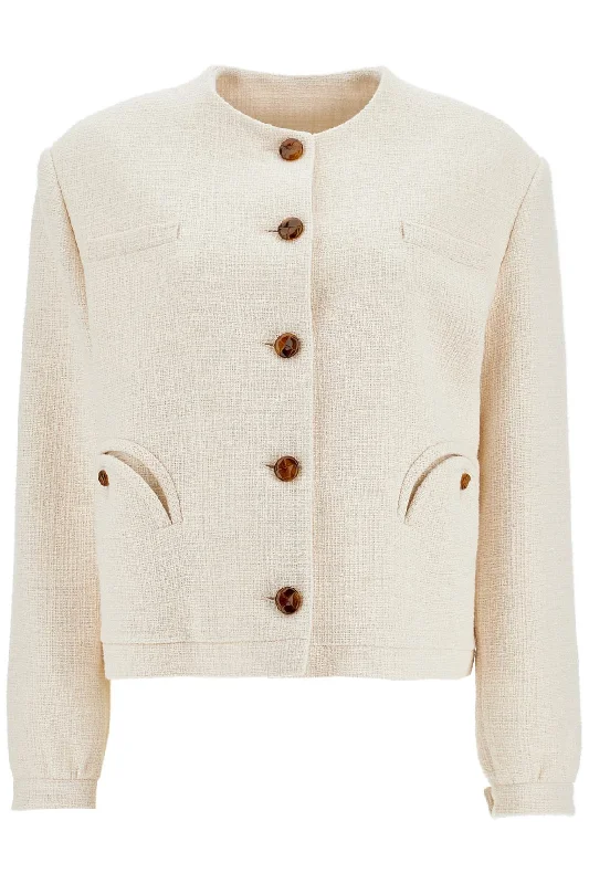 Blaze Milano Women's Cropped  Cotton Bolero With Buttons And Pockets Sustainable Organic