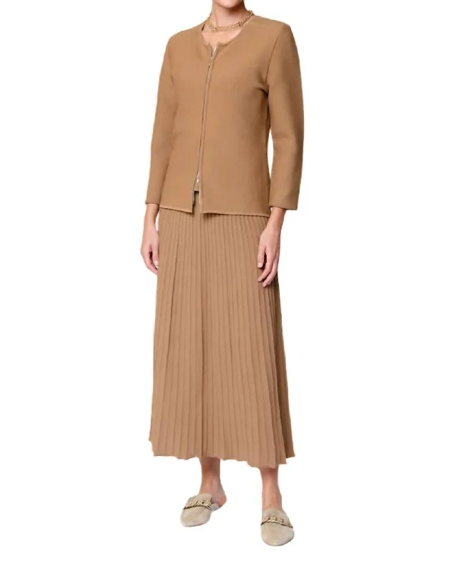 Meg Zip Jacket In Mocha Unique Women's Upcycled