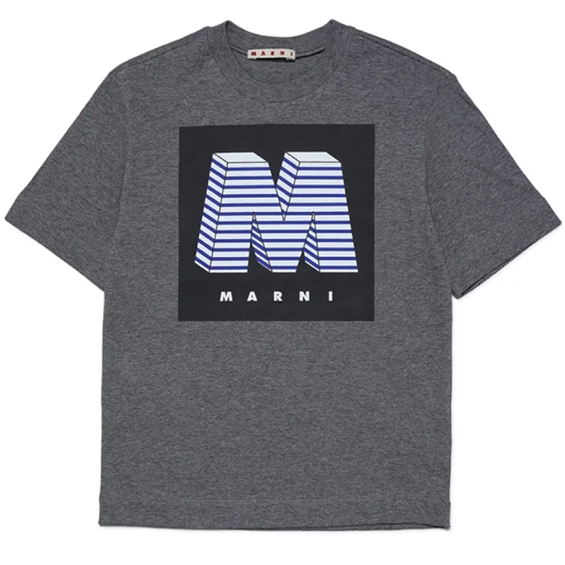 Marni Medium Gray T-shirt Youthful Women's Anime - inspired