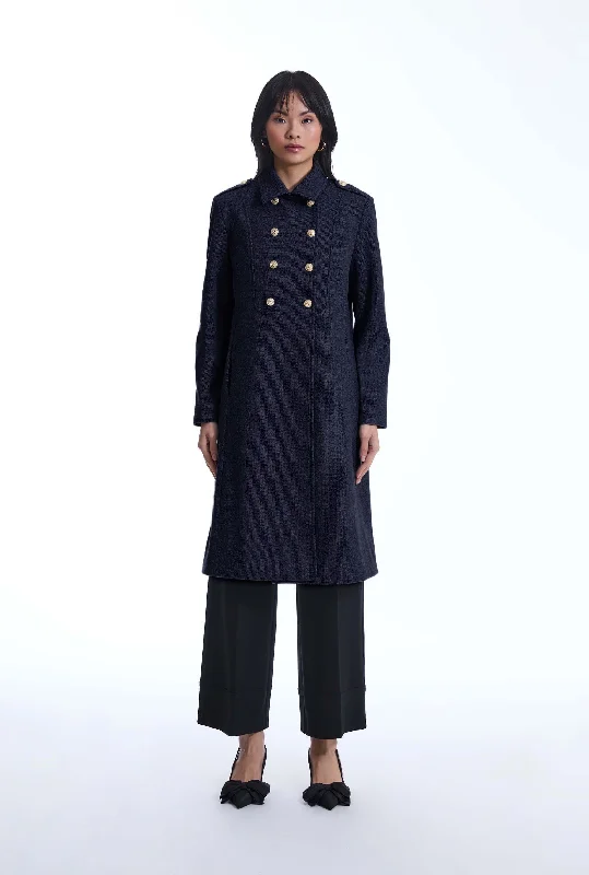 Navy Military Coat Practical Women's Multi - 