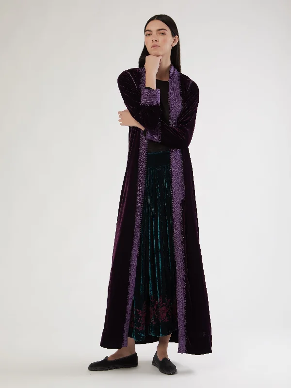 Moroccan long velvet robe Traditional Women's Wool